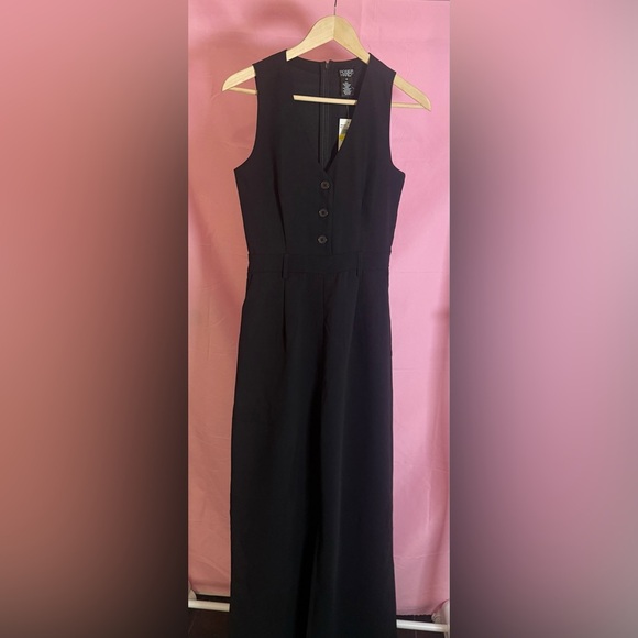Rosie Harlow Pants - Classic Black Button-Front Women’s Jumpsuit